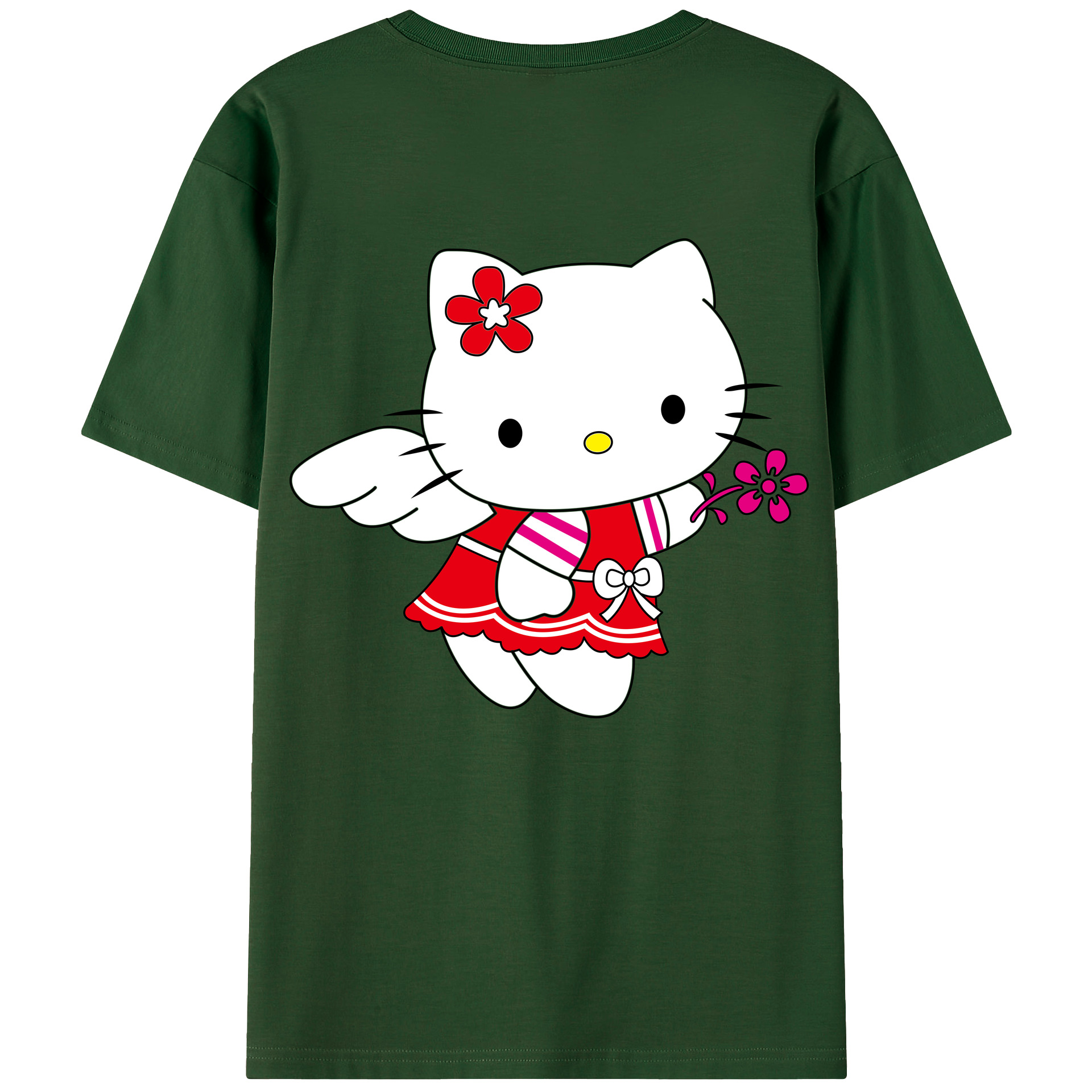 （画像用） Hello Kitty ハローキティ 綿100％半袖Tシャツ（背面プリント）